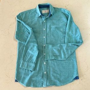 Marine Layer Longsleeve Woven Oxford in Deep Sea, Size M